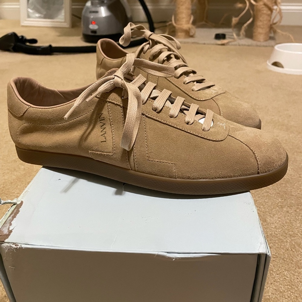 lanvin gary sneaker Brand New Beige Suede Luxury Casual Shoe